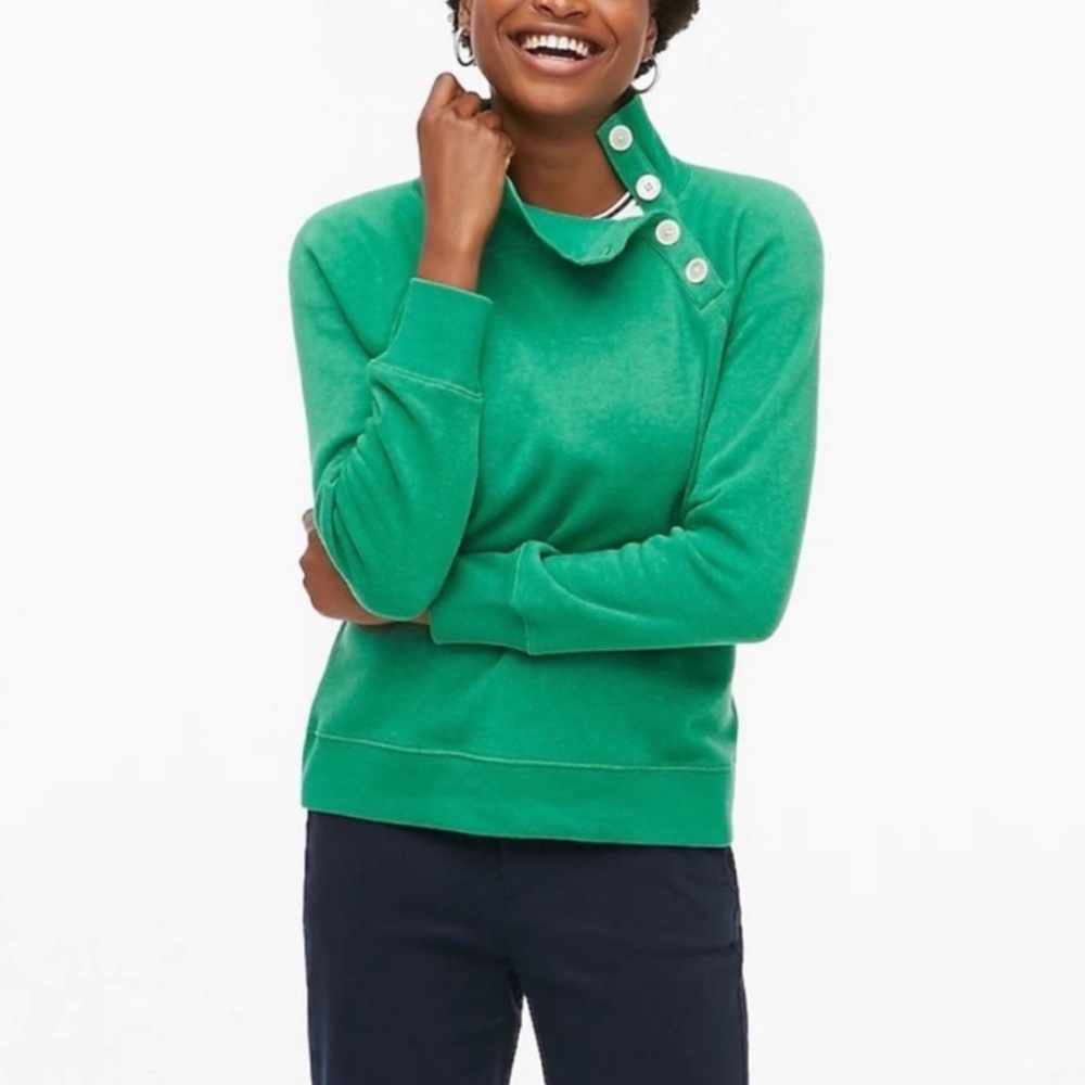 J. Crew Button Collar Sweatshirt